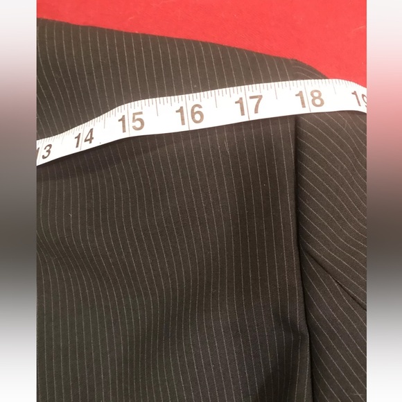 Billy London 42 BLACK Sport Coat Jacket PIN STRIPED 3 Button Front 29”Long mens - Picture 7 of 11